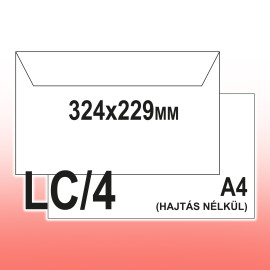 LC/4 (229x324mm) Cygnus Excellence Bal 55 x 90 mm (b20f52mm) Ablakos Boríték 