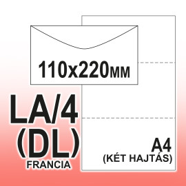LA/4 (110x220 mm) Enyvezett Boríték